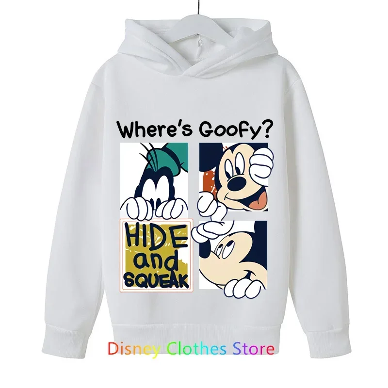 Disney Mickey Minnie Mouse Hoodie Y2K 90s Cartoon Manga Anime Children Clothes Kid Girl Boy Sweatshirt Hoody Baby Top Pullover