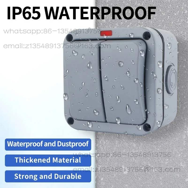 Outdoor Waterproof Switch Box IP65 Wall-mounted Switch Doorbell Button Outdoor Rainproof Single/double Control Panel