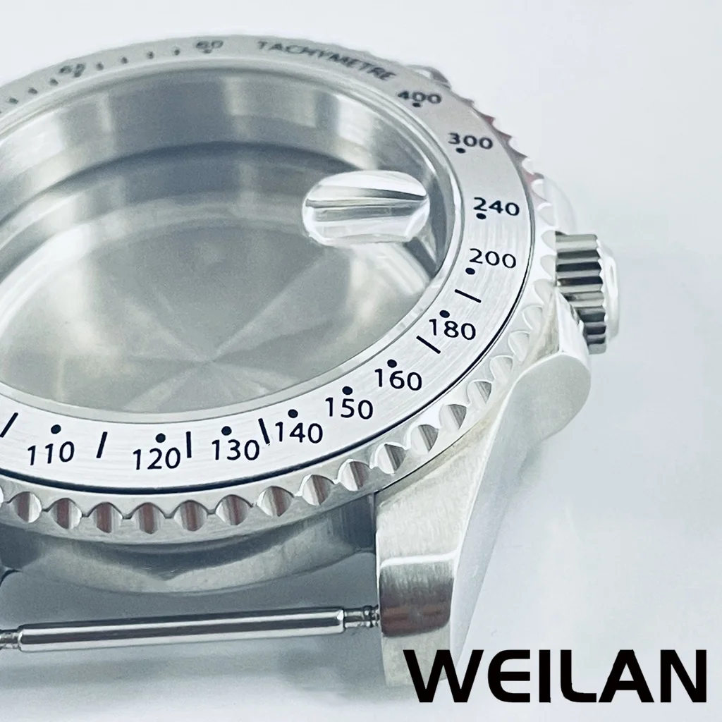 40mm Fit NH34 NH35 NH36 NH38 NH39 NH70 ETA2824 PT5000 Movement Silver Watch Case SUB GMT Aluminum Bezel Sapphire