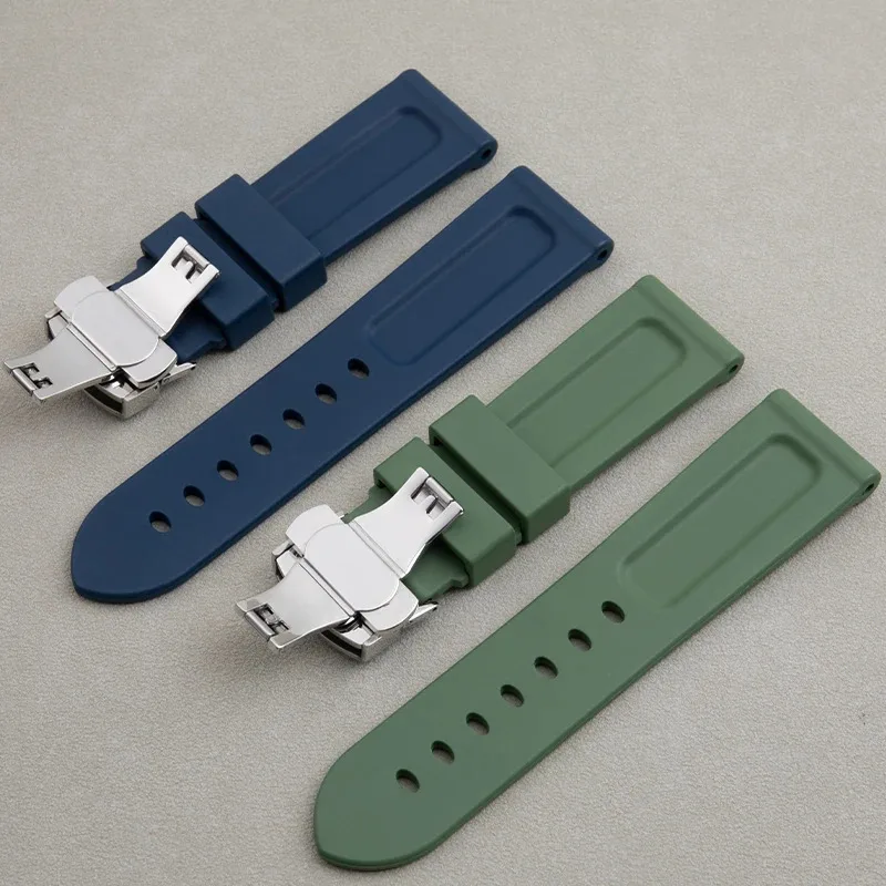 Universal Accessories 22mm 24mm 26mm Quality rubber Rubber Watch Band Watchband For Panerai Strap PAM441/111/312 Wristband
