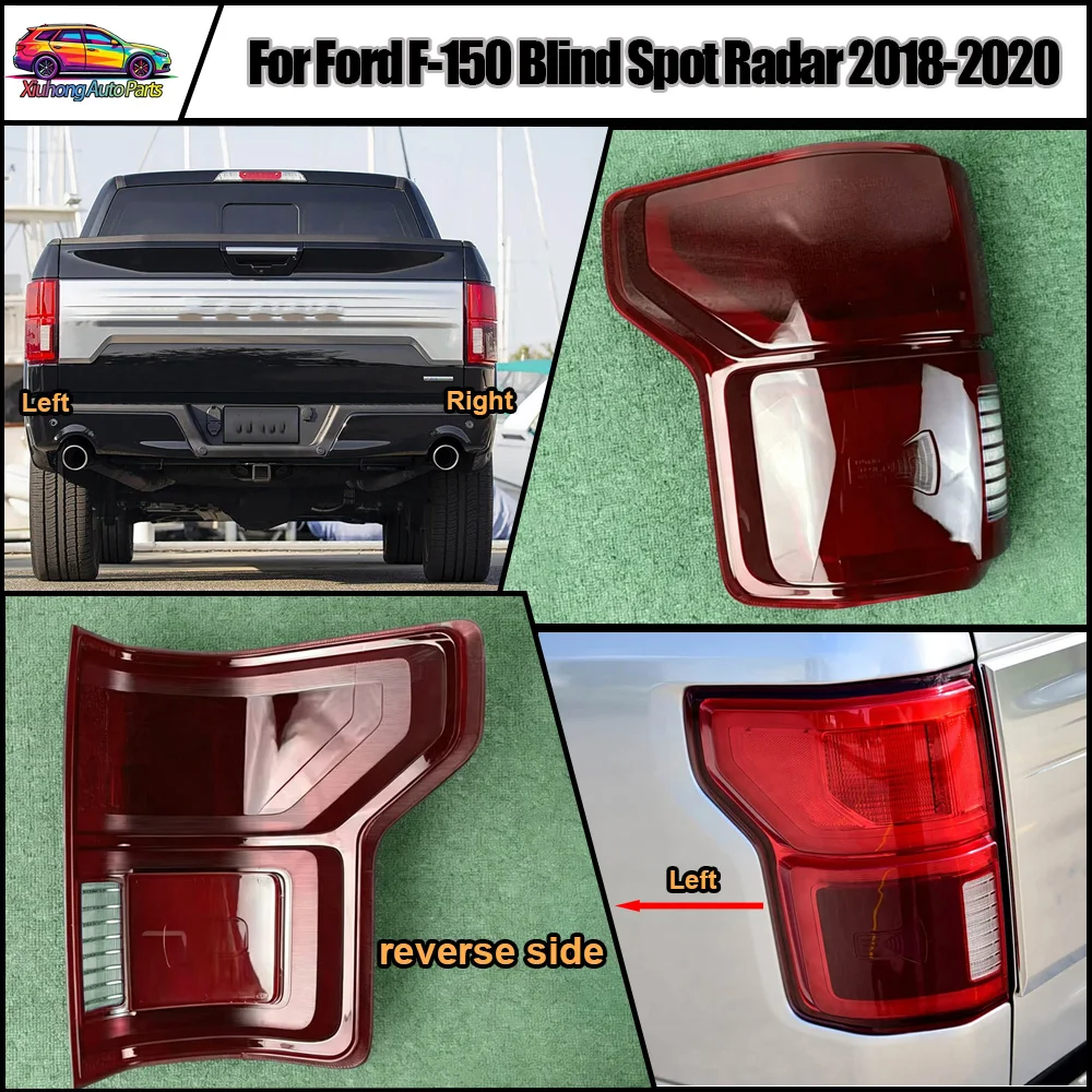 

Transparent Lampshade Taillight Shell Lamp Shade Plexiglass 2018-2019 2020 For Ford F-150 Blind Spot Radar Rear Taillamp Cover