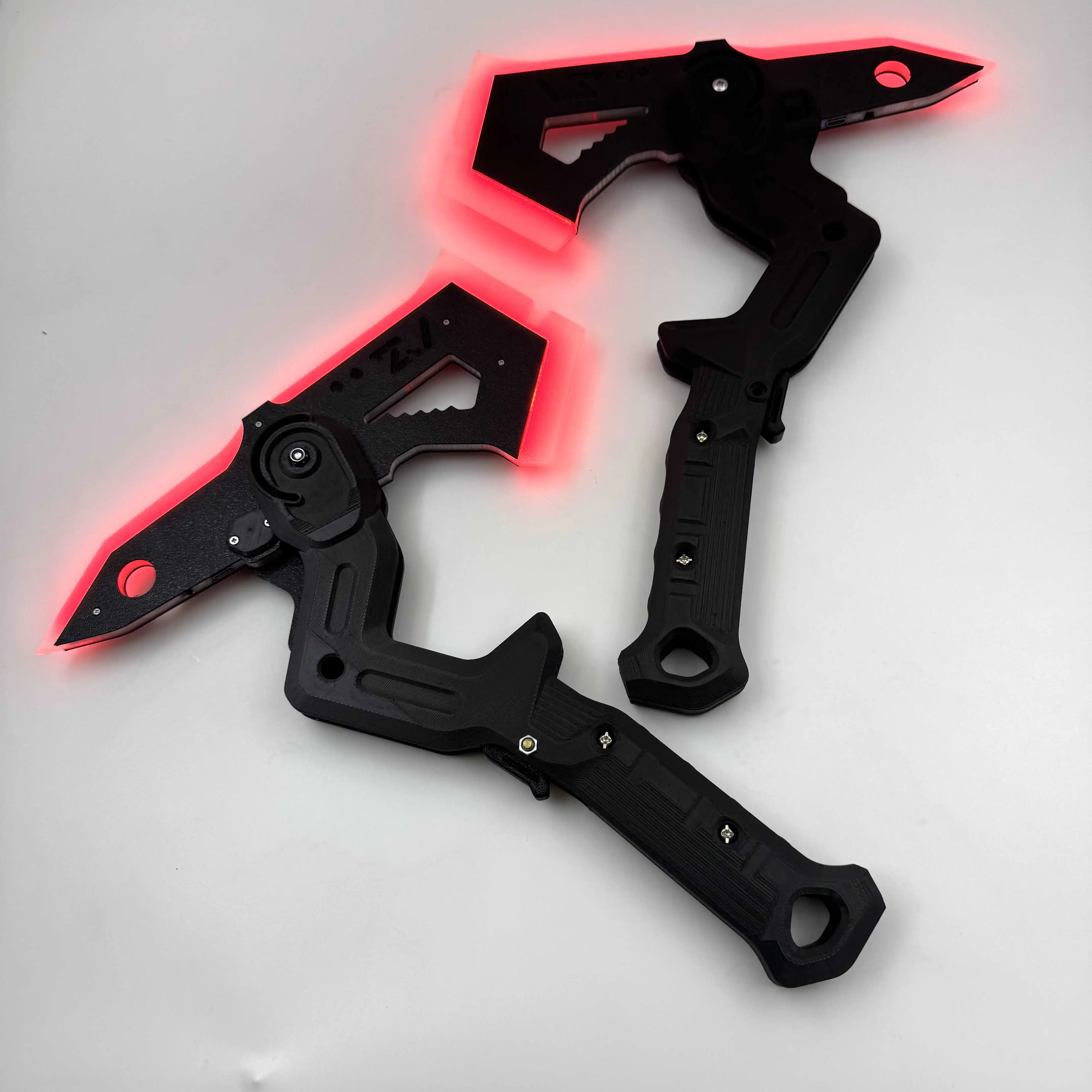 Tactical Mechanical Sword Axe Toys Cyber ​​Deformable Sci-Fi Light-Up Props Folding Luminous Cosplay Toy for Children's Adult