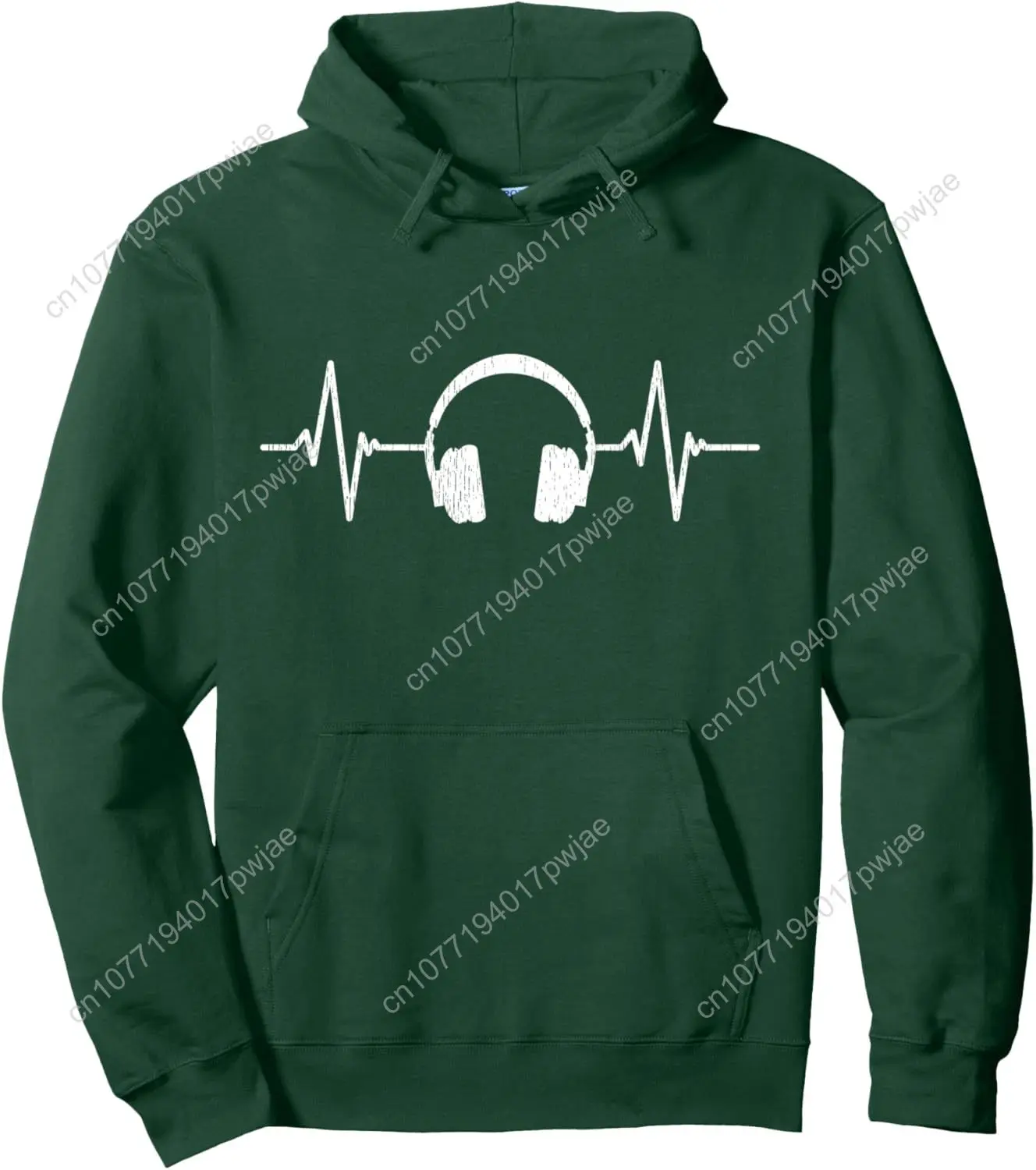 Cool Music Lover Producer DJ Present Heartbeat Headphones Pullover Hoodie
