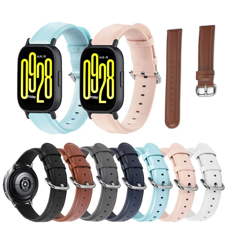 

Кожаный ремешок для часов, мягкий кожаный браслет для Redmi Watch 4, 5, 5, Active, 5 Lite, Xiaomi Band 8 Pro 9Pro