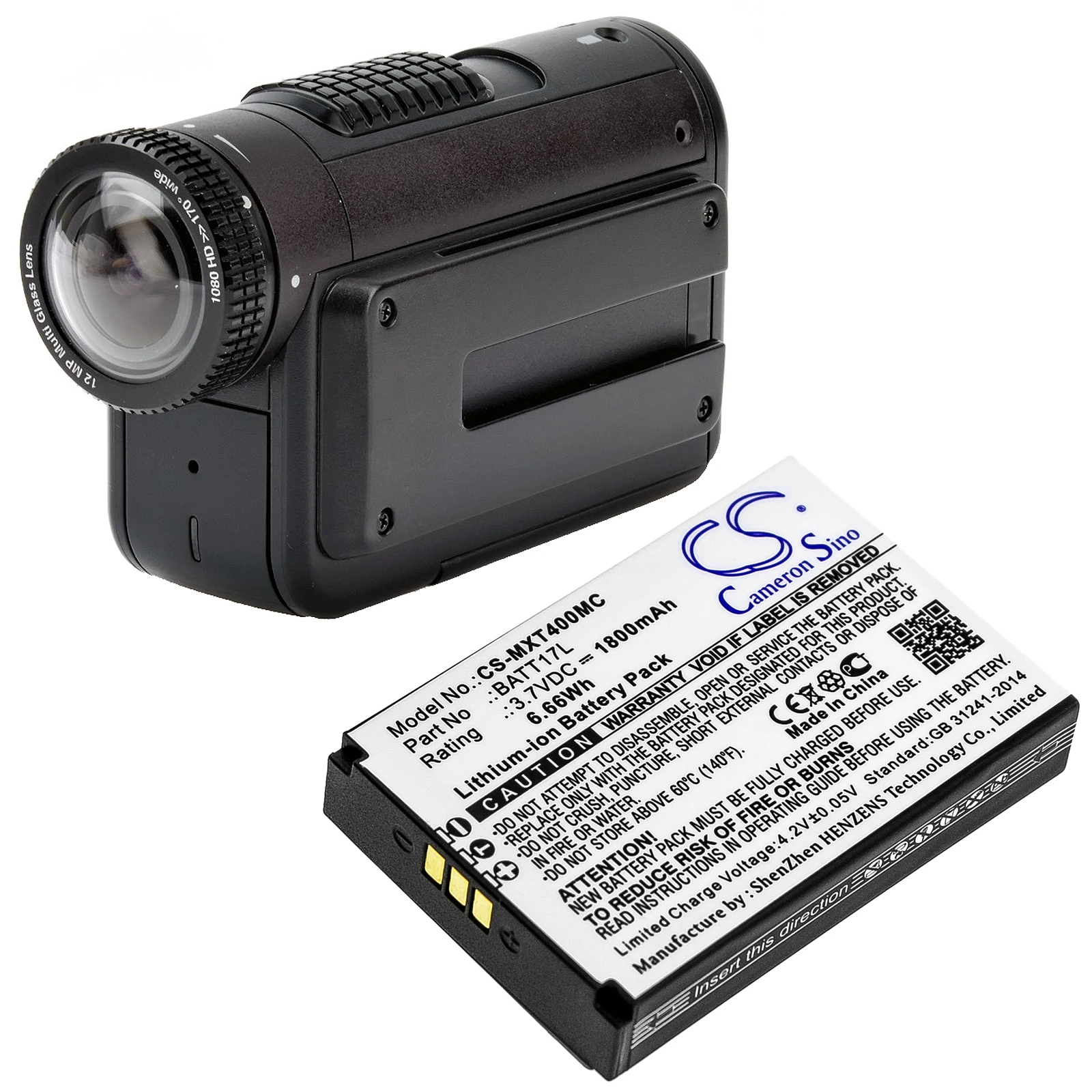 

Camera Battery For Midland BATT17L XTC400 XTC450 -1800mAh / 6.66Wh