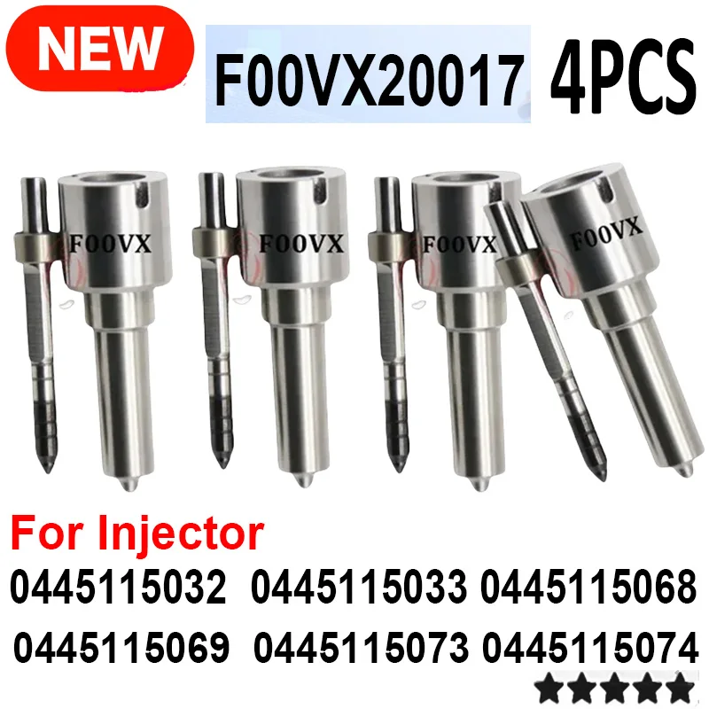 4PCS F00VX20017 Diesel Piezo nozzle For Injector 0445115068 0445115069 0445115073 0445115074 0445115032 0445115033