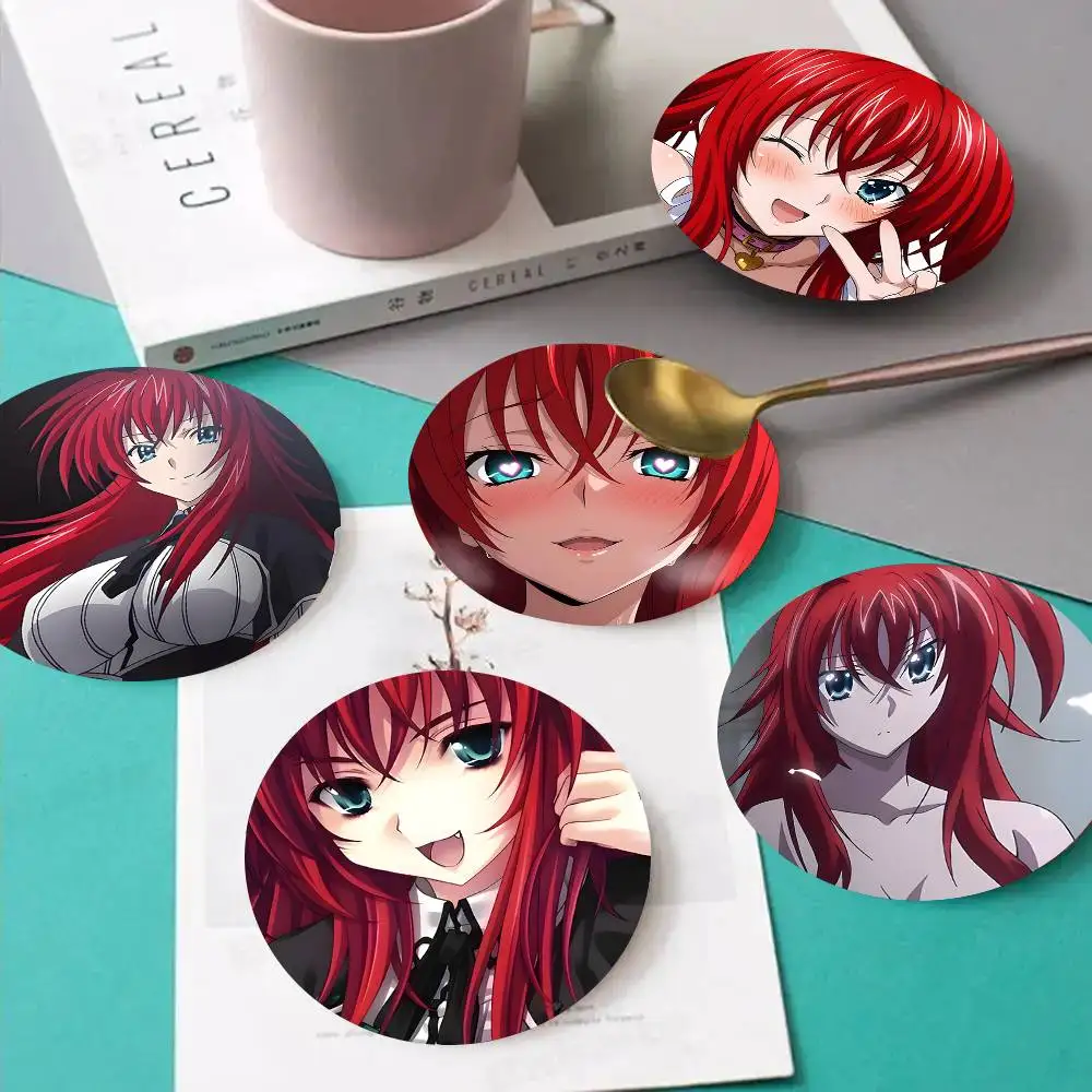 1pc Rias Gremory Anime Characters Wooden Coaster Colour Printing Cup Mat Home Desk Decoration Gifts
