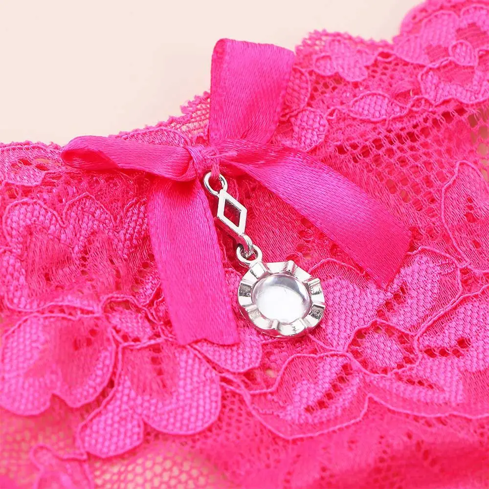 Celana Dalam Wanita Seamless Breathable Low-waist G String Katun Crotch Lace Thong Seksi Berlian Liontin