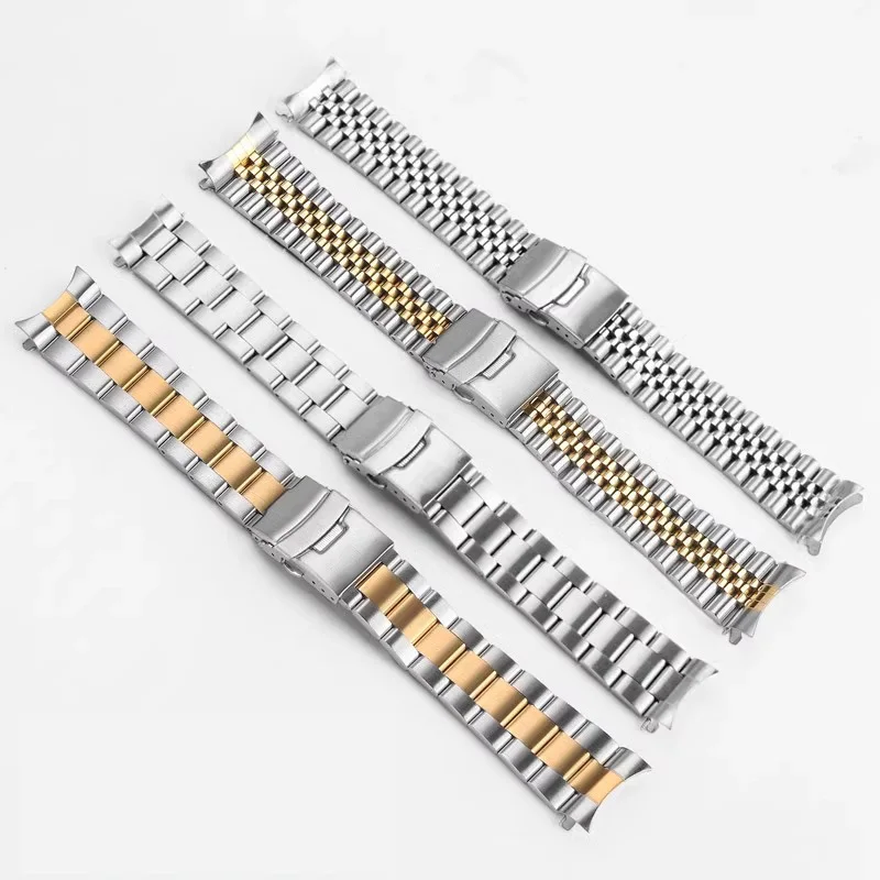 Ремешок для часов из нержавеющей стали 20 мм 22 мм для Casio MDV-107 MDV-106, ремешок для дайвинга, металлический ремешок с изогнутым концом, браслет со складной застежкой