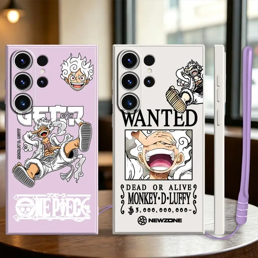 Ones Pieces Gear 5 Luffy Phone Cover Case for Samsung Galaxy S26 S24 Ultra S23 S25 Edge S22 Note 20 10 Ultra S20 FE S21 Plus