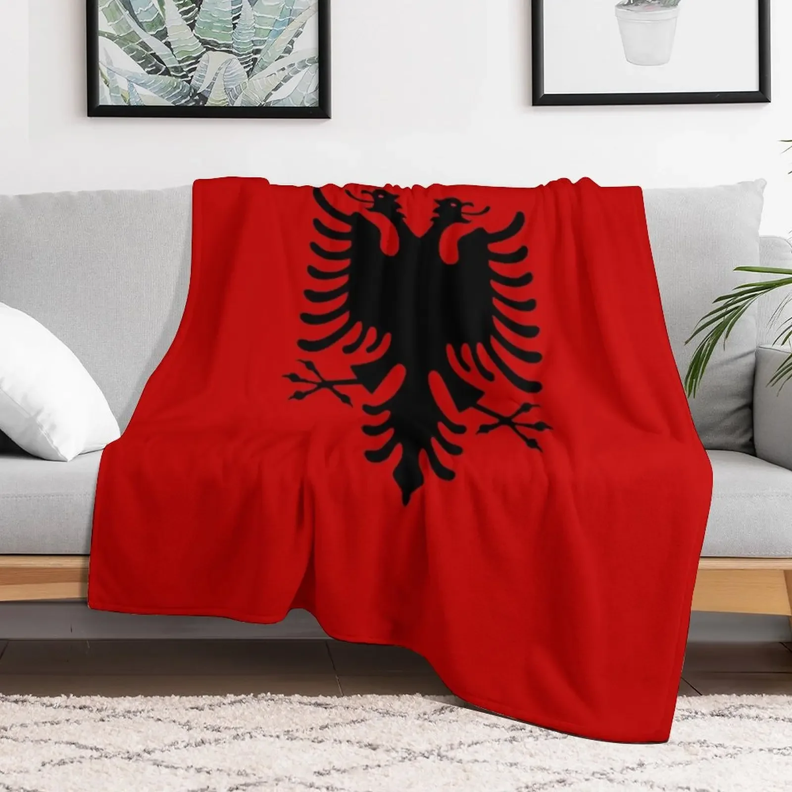 Albanian Eagle Red Eyes Throw Blanket Nap Decorative Beds christmas gifts Blankets