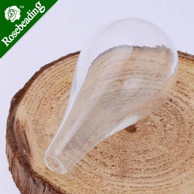 

10pcs 23x45mm Small Glass Cover,Small Glass Bottles,Drop Shape for Jewelry Diy-C3508