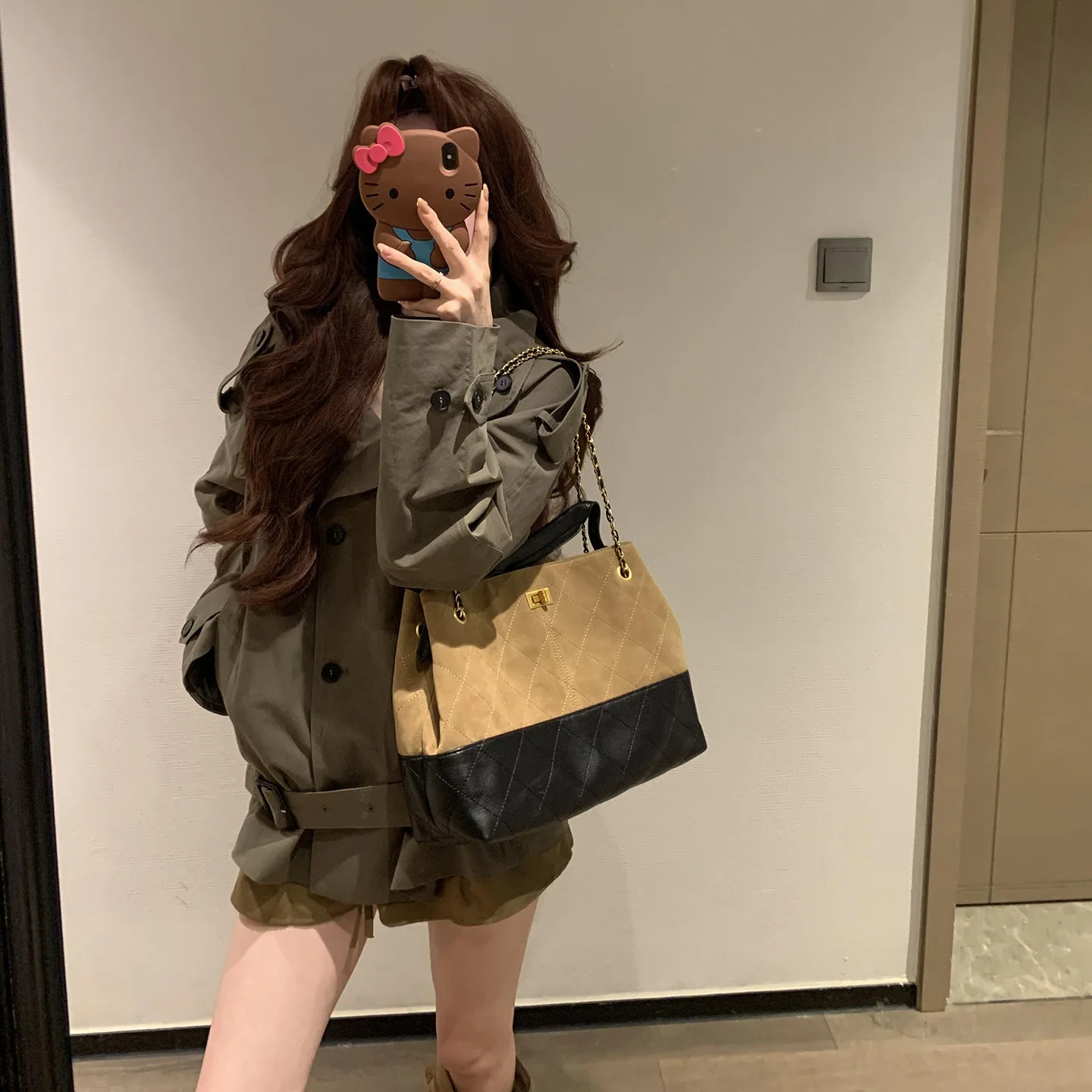 2026 New Fall Women's Stand Collar Short Trench Coat Retro Double Breasted Versatile Outwear Fashion Retro Style Jacket Coat