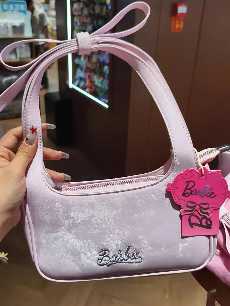 2025 Neue Barbie-inspirierte Prinzessin-Schultertasche mit hellrosa Schleife, elegante Geldbörse mit einem Riemen für Frauen und Mädchen, lässiges Party-Datumsgeschenk