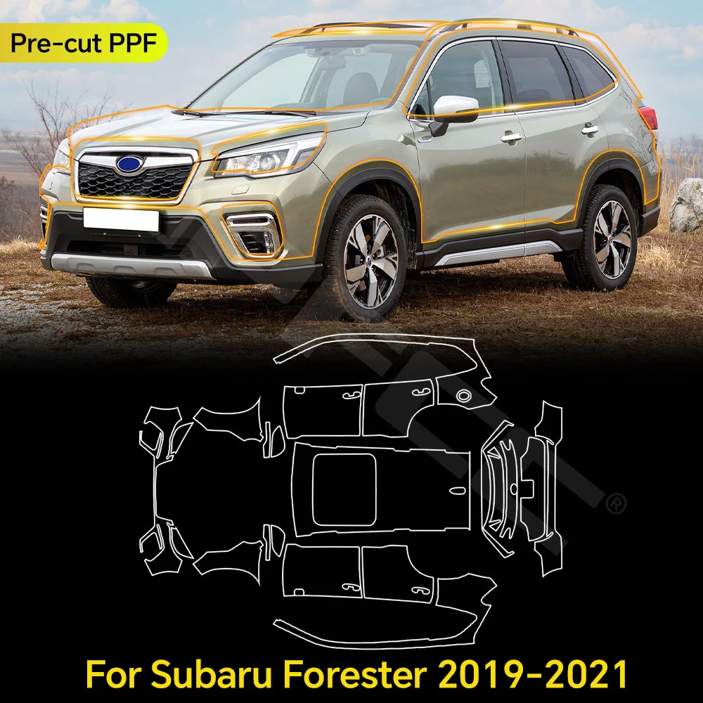 

Для Subaru Forester 2019-2021 Защитная пленка для краски из ТПУ, предварительно вырезанная PPF кузов автомобиля, прозрачный бюстгальтер, устойчивый невидимый чехол