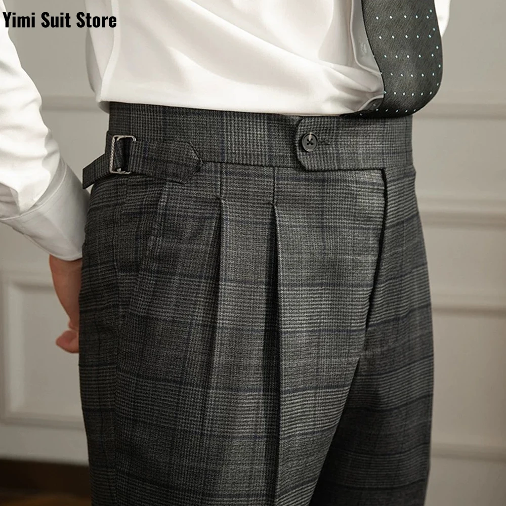 YiMinpwp Herrenanzug, 3-teiliges Set, kariert, klassische Anlasskleidung, formelle Hochzeit, Business-Anzug für Männer, Sets, Smoking, Jacke + Weste + Hose