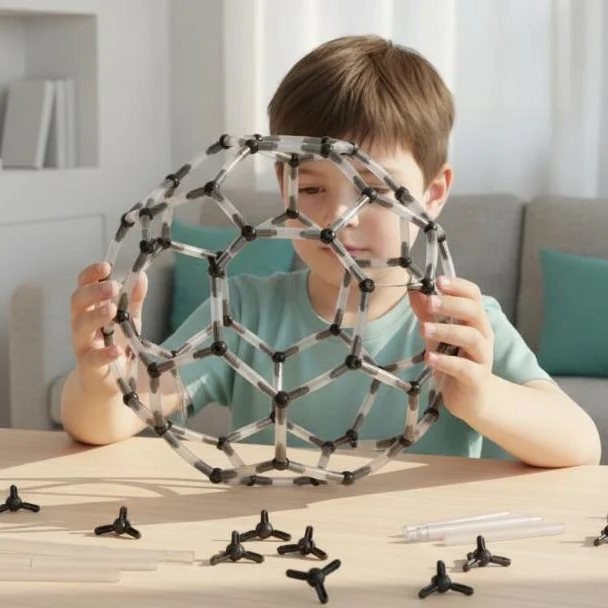 STEM Tensegrity C60 Fullerence Assemble Stick Kit 3D Structure Physics Experiment Educational Toy Hobby Adult Gift