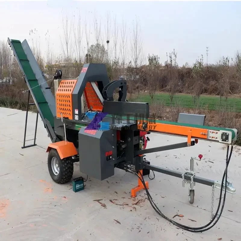 Firewood Processor Hydraulic Wood Cutting Log Splitter Machine