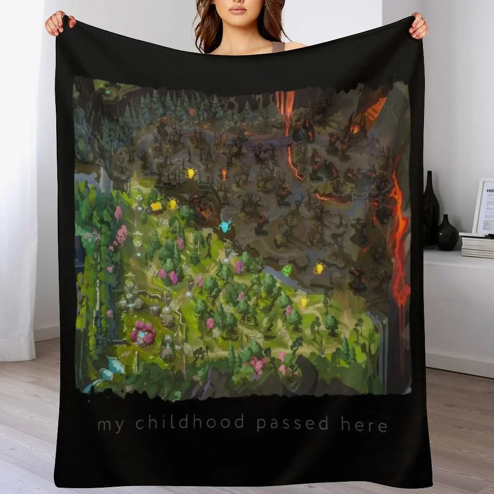 Map DOTA 2 merch mid, top, bottom line Throw Blanket Custom Plush For Sofa Thin Blankets