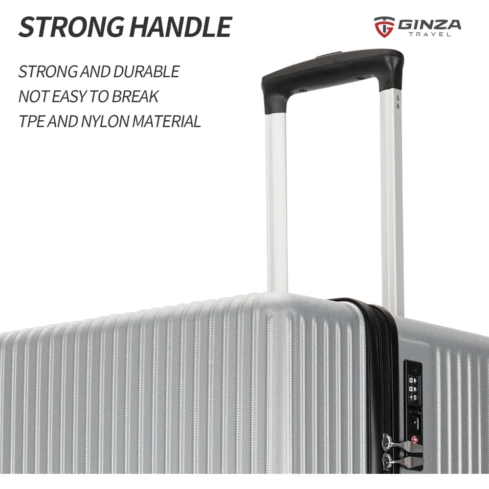 mala leve com rodas de 28 polegadas com bolsa de viagem e alça, material de PC texturizado resistente a arranhões