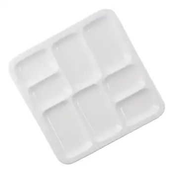 Ceramic ceramic artist paint palette white 2 size white ceramic mixing tray square shape square porcelain watercolor palette