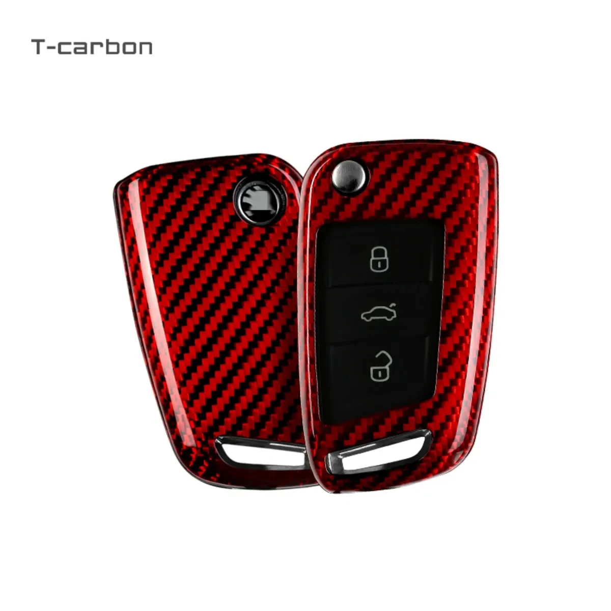 Carbon Fiber Key Case For Volkswagen VW Golf 7 GTI MK7 R Touran Skoda Octavia 3 Superb Karoq Kodiaq Seat Leon MK3 Ateca T-carbon