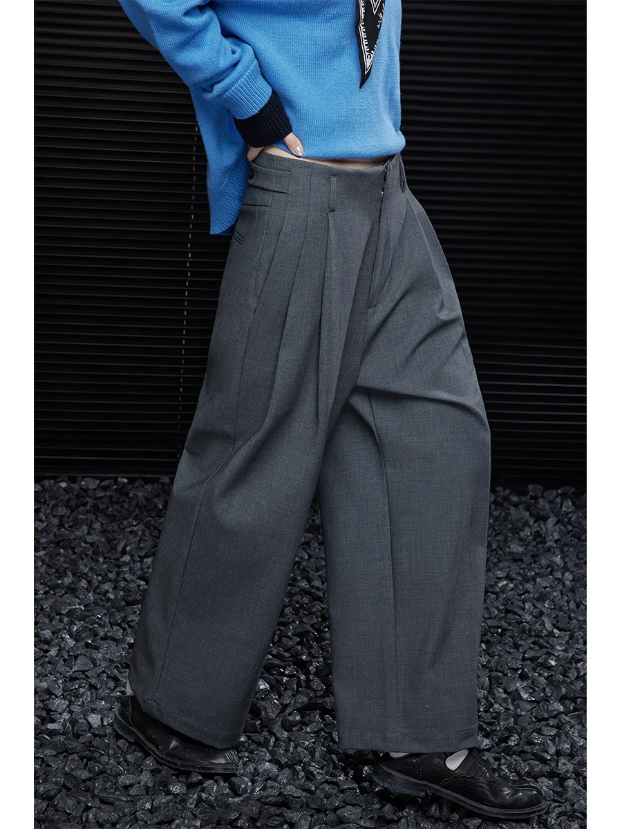 

ey Wide Leg Pants Women's Loose Straight Cut Trousers Simple Ele Winter New Arrival Street Sle Casual Pants