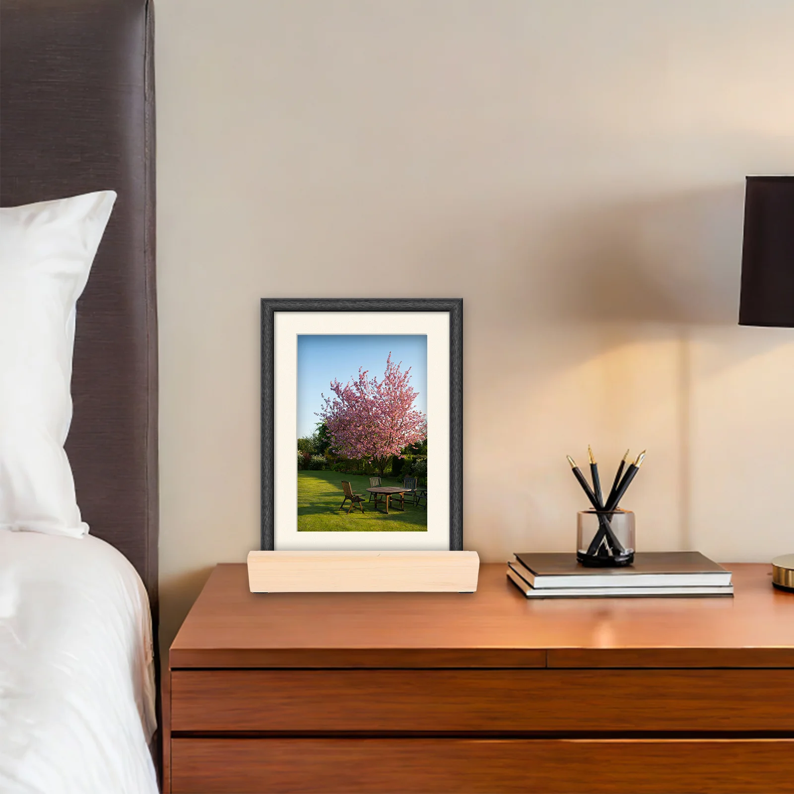 

Solid Wood Art Non-Slip Floor Movable Wall-Leaning Design For Paintings Luxury Display Living Room Office Space-Saving Mirror