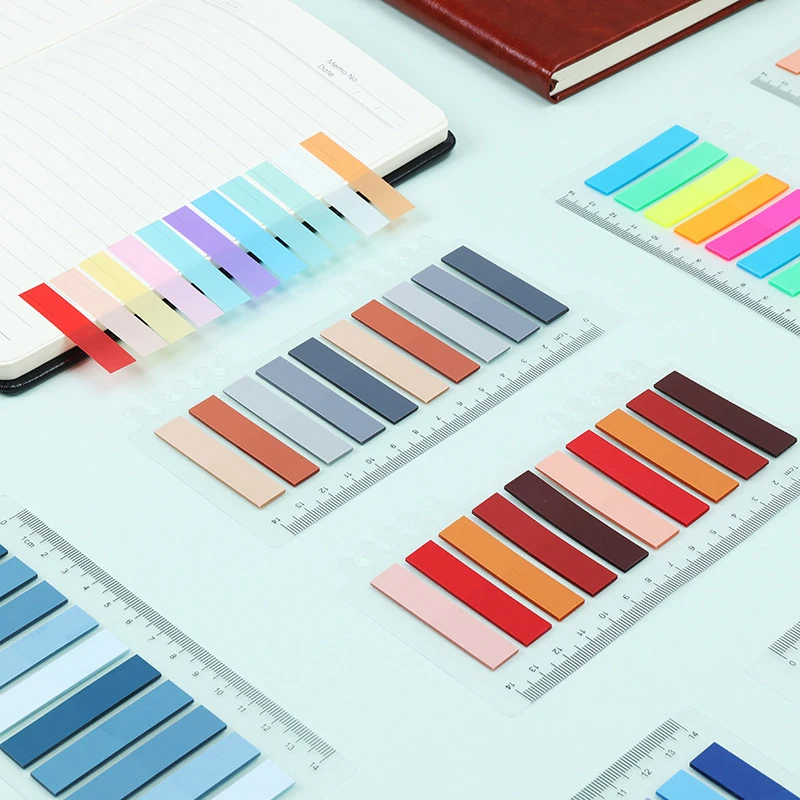 200 قطعة/المجموعة مؤشر شفاف ملاحظة ورقة مكتب اللوازم المدرسية القرطاسية الصغيرة مستطيل الفلورسنت ملصق قطاع ملاحظات لاصقة