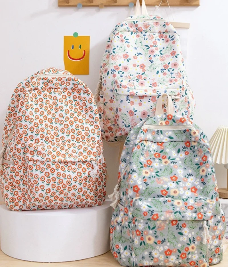 Sac à Dos à Fleurs avec Nom Personnalisé, Petit Cadeau d'Anniversaire pour Fille, Étudiant