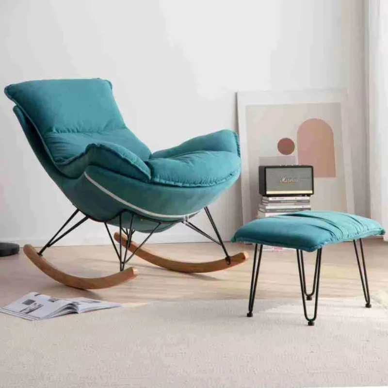 

Leisure modern rocking chair lazy sofa balcony nap lobster recliner single seat PU material living room bedroom home