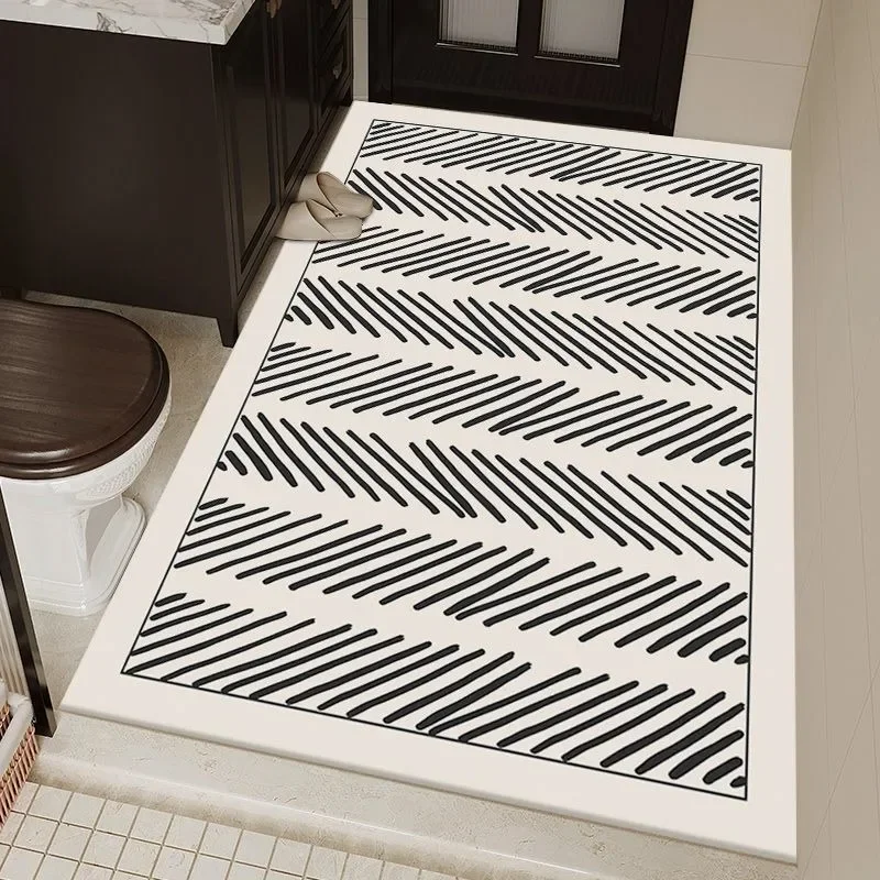 Bathroom Carpet Non-slip Floor Mat Bath Water-absorbent Quick-drying Toliet Large Area Rug Soft Diatom Mud Home Decoration