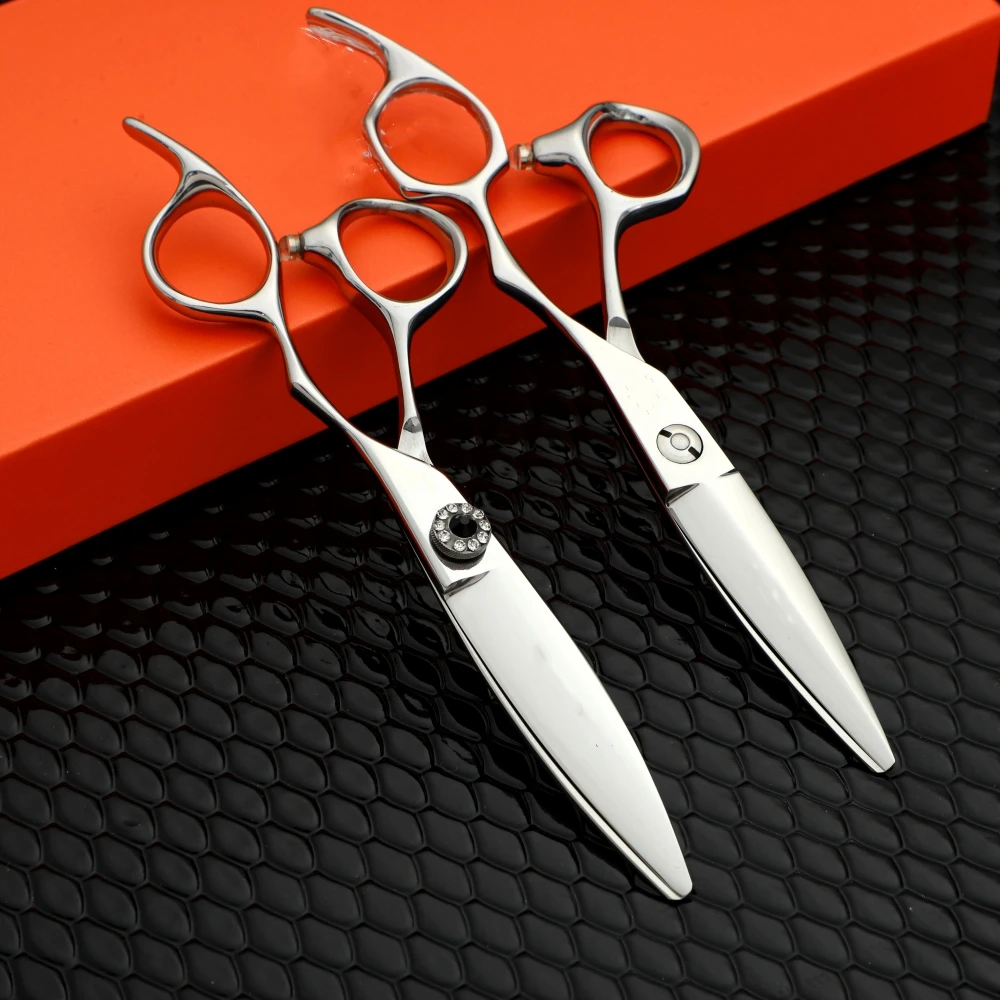 Professional Barber Texturizing Scissors  Curved blades for slip-cutting ，Single/Double Edge 440C 6inch