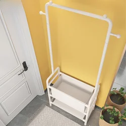 Simple Floor-Mounted Clothes Hanger for Bedroom Home Use Dormitory Storage Overnight Clothes Rack Easy-To-Use Wardrobe Holder