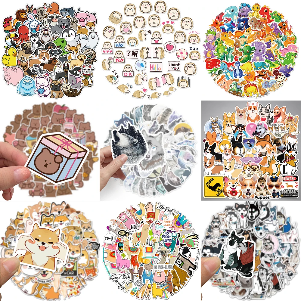 10/30/50PCS Cute Animal Stickers Series Cartoon Bear Graffiti Refrigerator Skateboard Helmet Laptop Luggage Decoration Wholesale