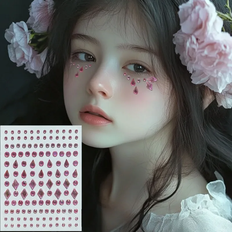 

Premium Acrylic Star Moon Rhinestone Face Gems DIY Party Makeup Eye Forehead Stickers Non Toxic Skin Friendly Cute Lightweight