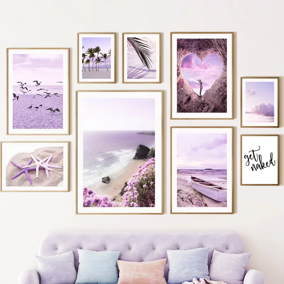 

Purple Canvas Painting, Flowers, Lilac,Lavender,Bicycle,CountryLandscape Picture,Home Wall Poster, Bedroom Decoration Background