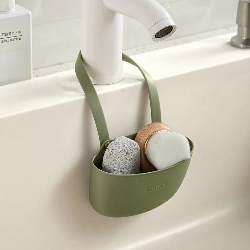 Kitchen Sponge Drain Holder, Toilet Soap Shelf Organizer, Sponge Storage Rack, Wash Cloth Tools, Faucet Mounted, TPR