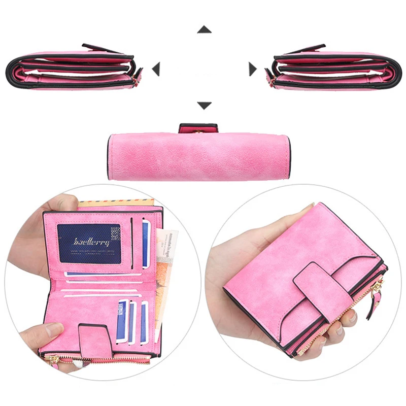 New Arrival Fashion Women's Short Wallet Korean Zipper Wallets Card Holder ID Bank Cash Slots Multifunctional Package Wholesale