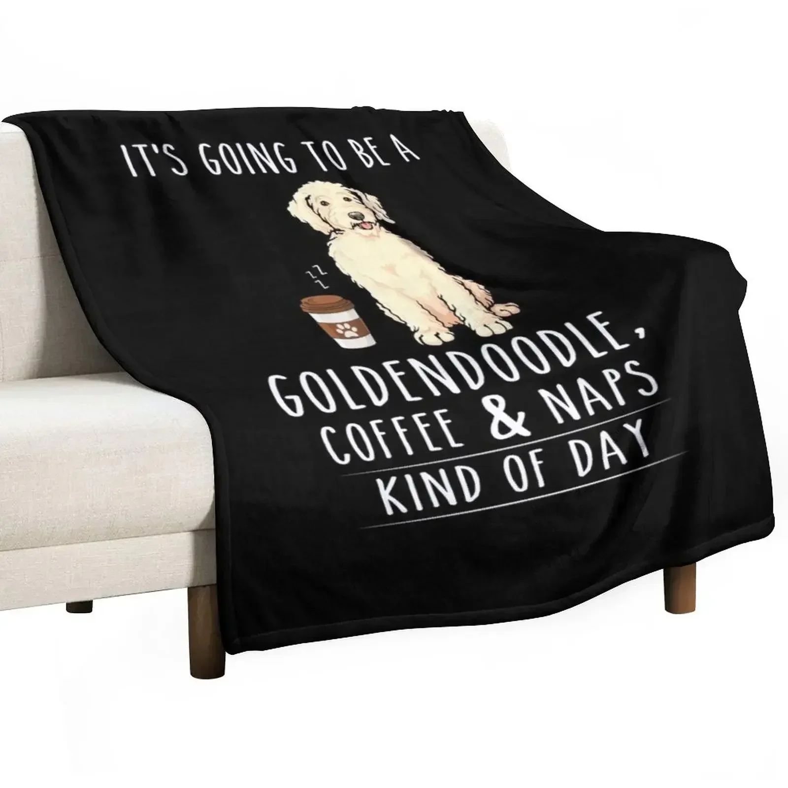 

New Copy of Goldendoodle, Coffee and Naps Funny Throw Blanket Designers Flannel Fabric Sofas valentine gift ideas Blankets