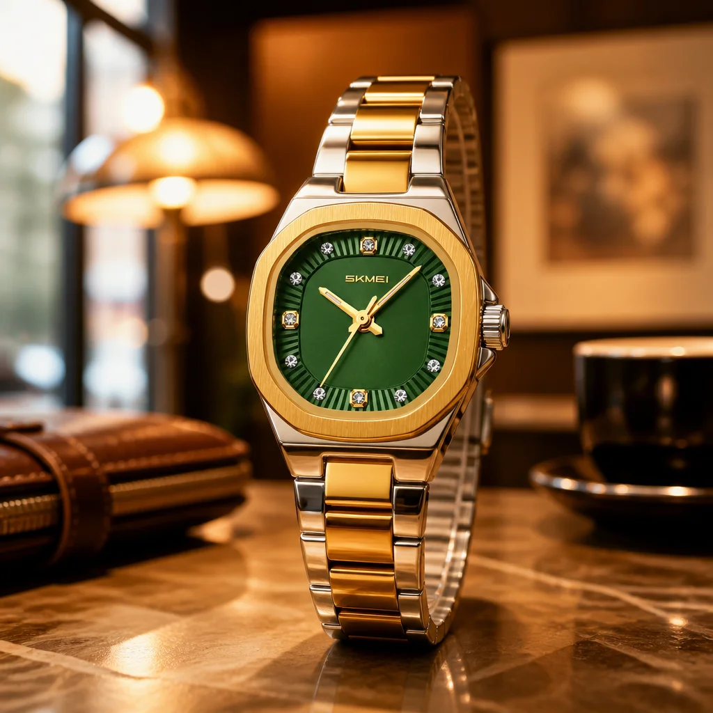 SKMEI 9408 Fashion Quartz Watches For Women Luxury Female Business Wristwatch Diamond Accents Zinc Alloy Clock Case Elegant
