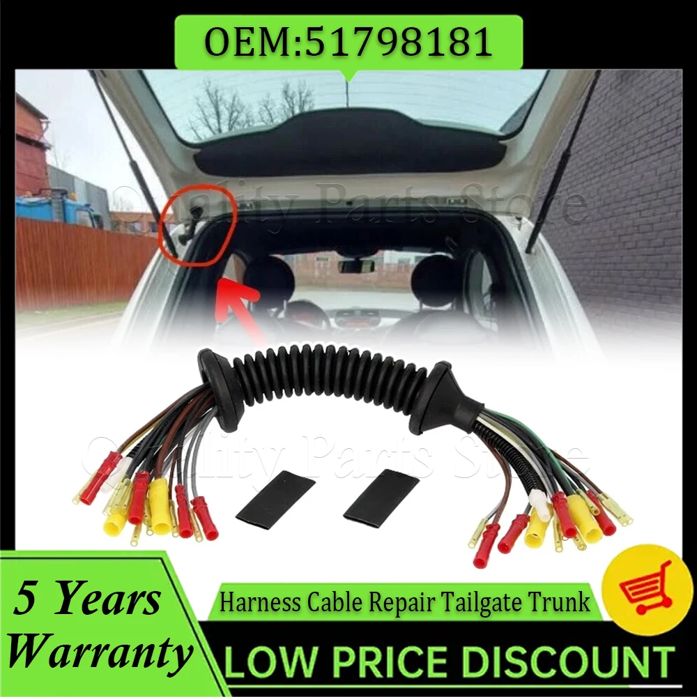

51798181 2320050 503020 51277102 For FIAT 500 2007-2015 Tailgate Wiring Loom Repair Set Kit Rear Door Harness Cable Accessories