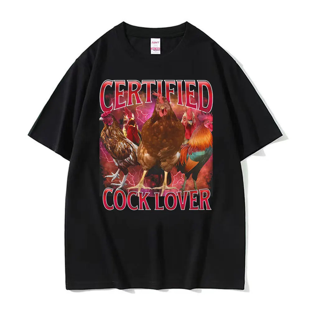 Funny Meme 90s Certified Cock Lover Merch T Shirts Men's Clothing Retro Humor T-shirt Unisex Oversized Loose 100% Cotton T Shirt
