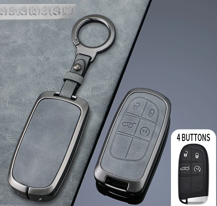 

New Alloy Car Key Case Full Cover For Fiat Jeep For Dodge Ram 1500 Journey Charger Dart Challenger Durango Accessories