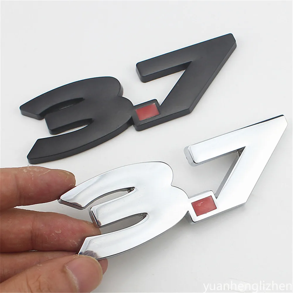 1 Piece Metal Car Emblem 3.7 Side Fender Sticker Decal 3.7L 5.0 Liter Trunk Badge car accessories for mustang refit tail badge