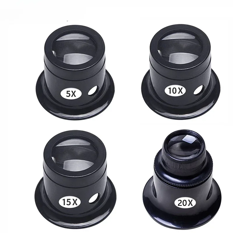 مكبر مكبر عدسة العين ، طقم أدوات إصلاح الساعات ، أدوات صانع الساعات ، المجوهرات ، 5x ، 10 ، 15x ، 20x ، 4: ، لكل مجموعة