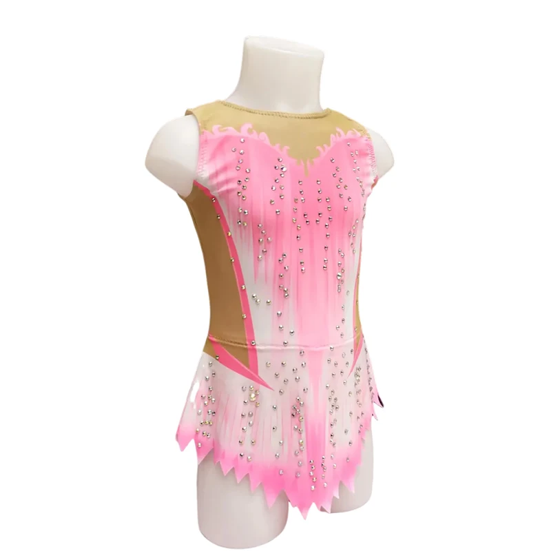 LIUHUO Rhythmic Gymnastics Leotard Pink Acrobatics gymnastics leotards For Girls