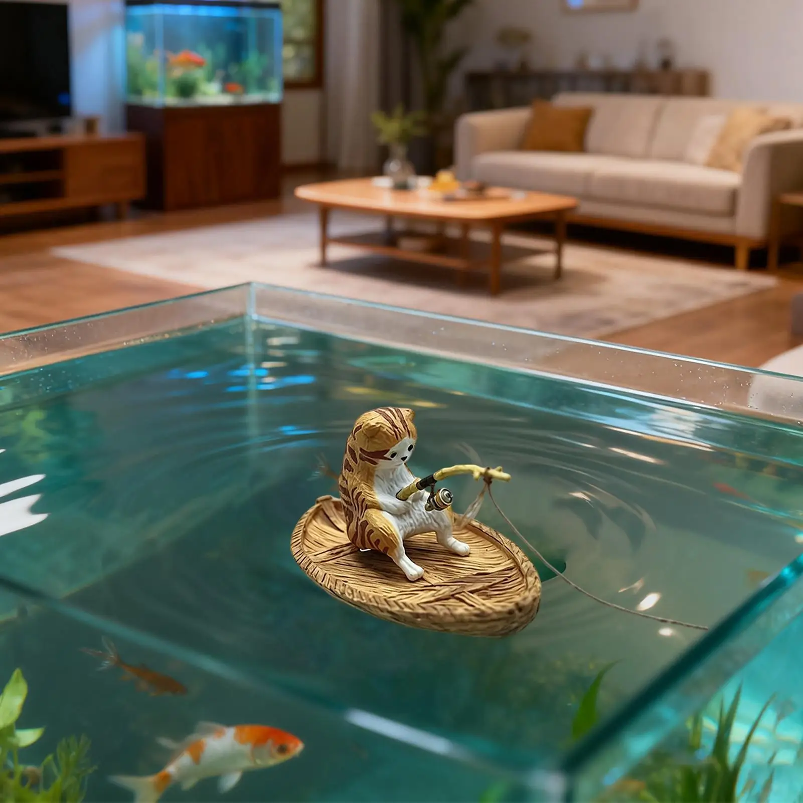 Aquarium-Deko: Niedliches Kätzchen-Angelornament für Fischtanks, Innendekoration für Aquarien, Zubehör für die Aquarienlandschaft. – Detail 6