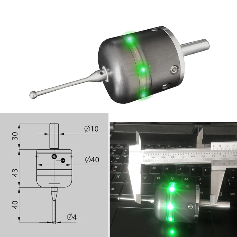 NEW-V5 V6 CNC 40Mm 3D Touch Probe Edge Finder To Find The Center Desktop CNC Probe Formach3 And Grbl Gray