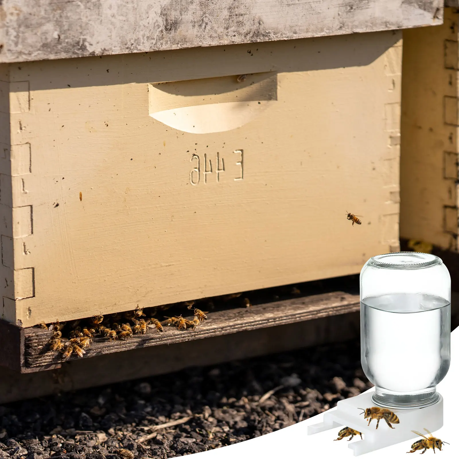 

4pcs Bee Water Feeder Covers Unfinished Wood Beehive Entrance Accessories Refillable Bees Water Drinking Device Beekeeping